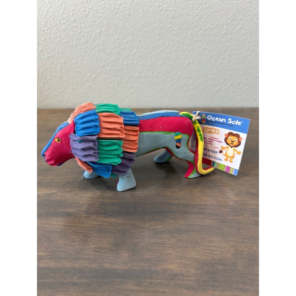 Ocean Sole Simba Lion Recycled Flip Flop Sculpture Figurine With Tag 5"